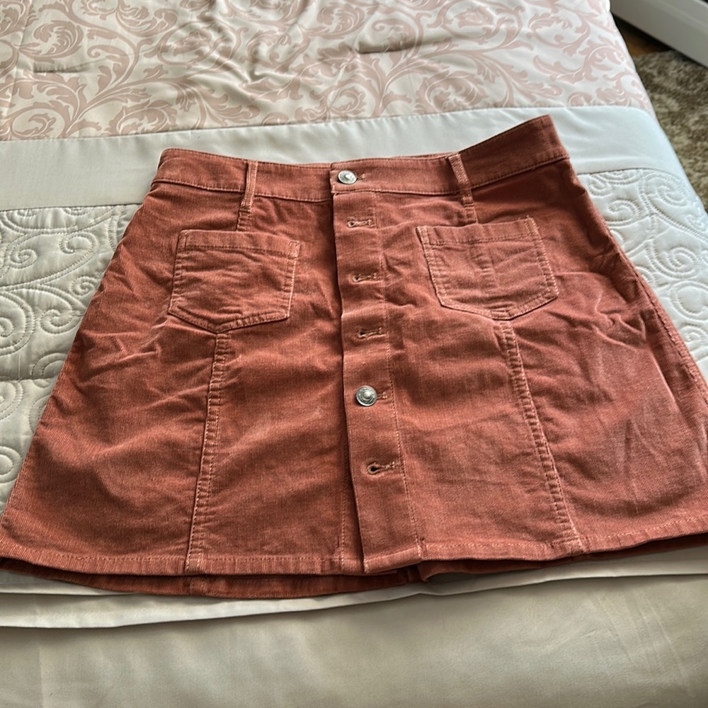 Aerie Button Skirt